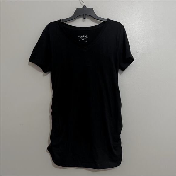 Isabel by Ingrid + Isabel Maternity T-Shirt XS Black Nursing Sheath Mom V-Neck - Picture 2 of 4